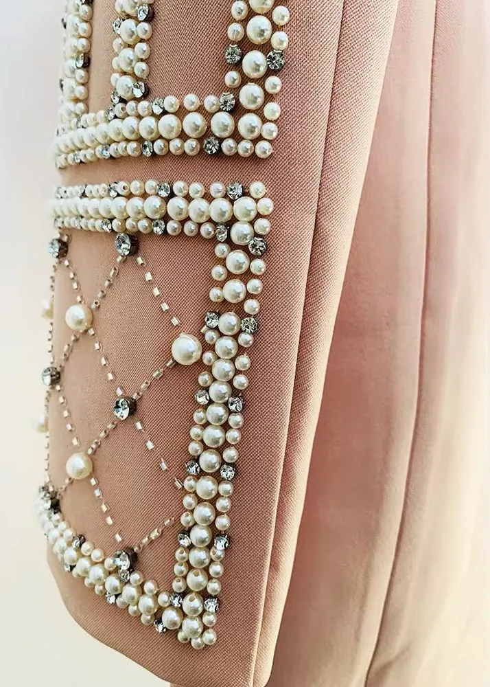 Imara Pearl Embroidered Long Blazer