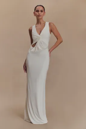 Kassidy Peached Jersey Maxi Dress - Ivory