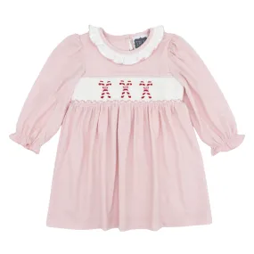 Knit Dress with Candy Cane Smocking - FINAL SALE