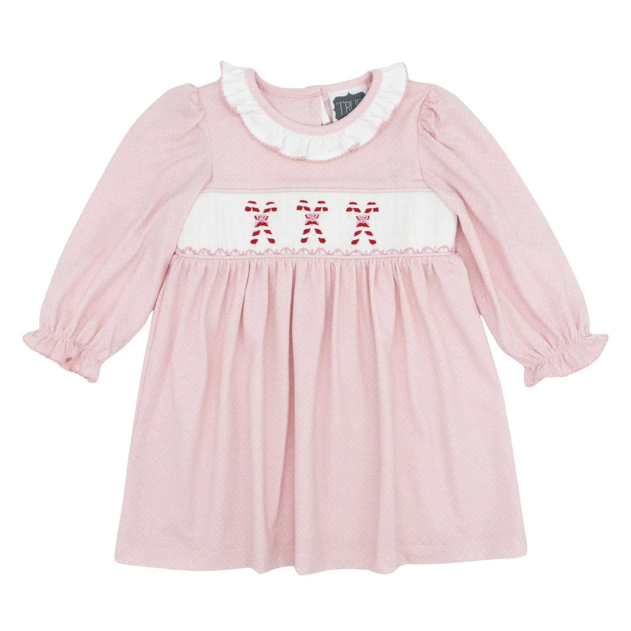 Knit Dress with Candy Cane Smocking - FINAL SALE