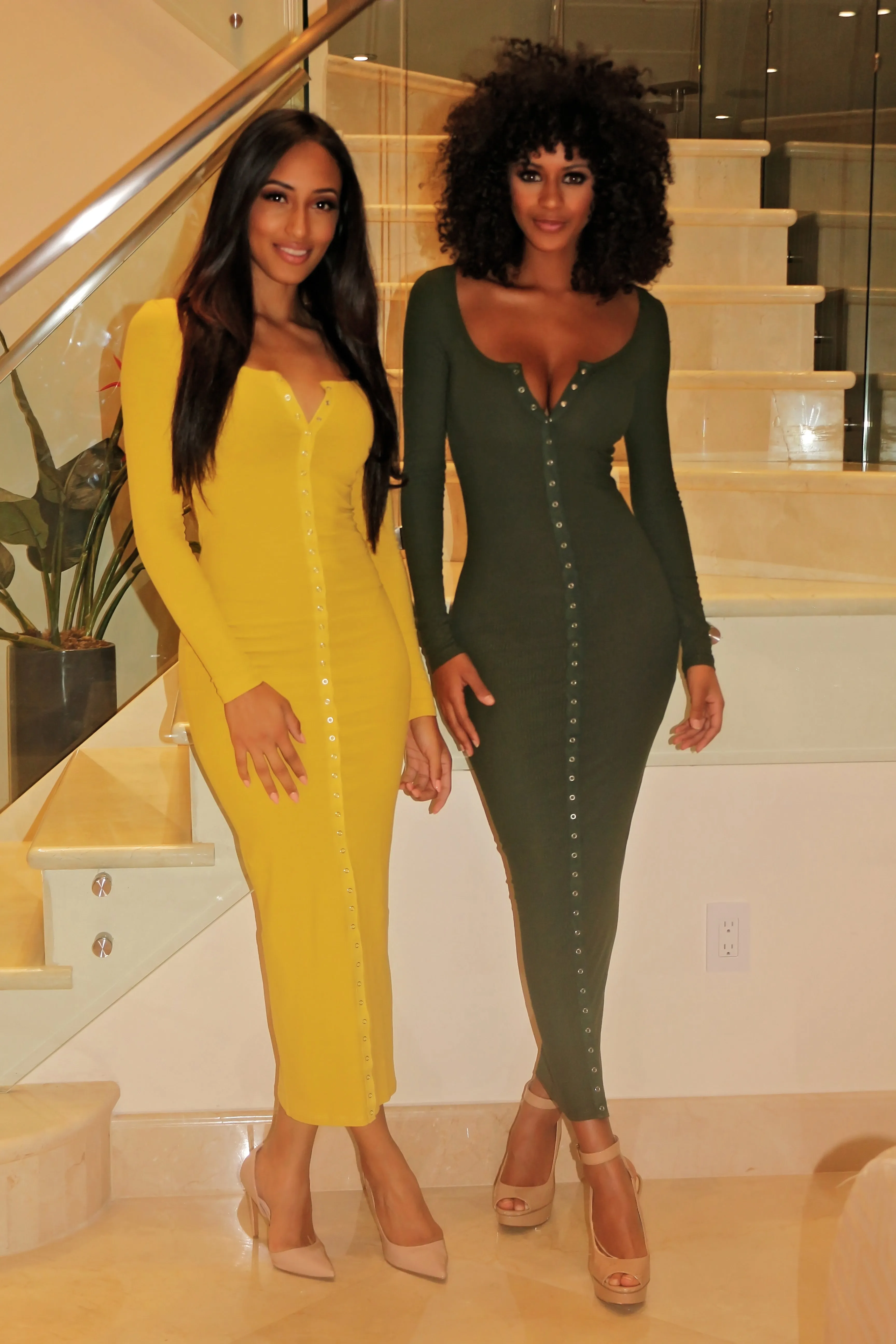Knit Maxi Dress -Olive
