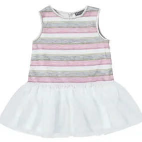 Knit Striped Tulle Dress