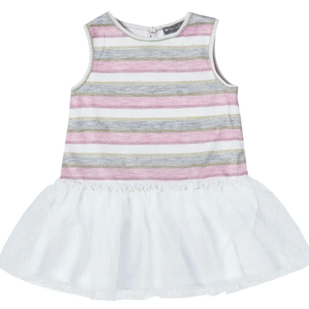 Knit Striped Tulle Dress