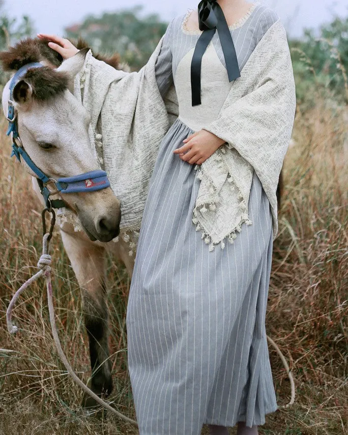 [Last Chance] Handmade Period Drama Inspired square collar Vintage Dress