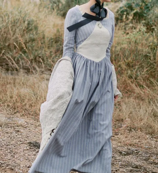 [Last Chance] Handmade Period Drama Inspired square collar Vintage Dress