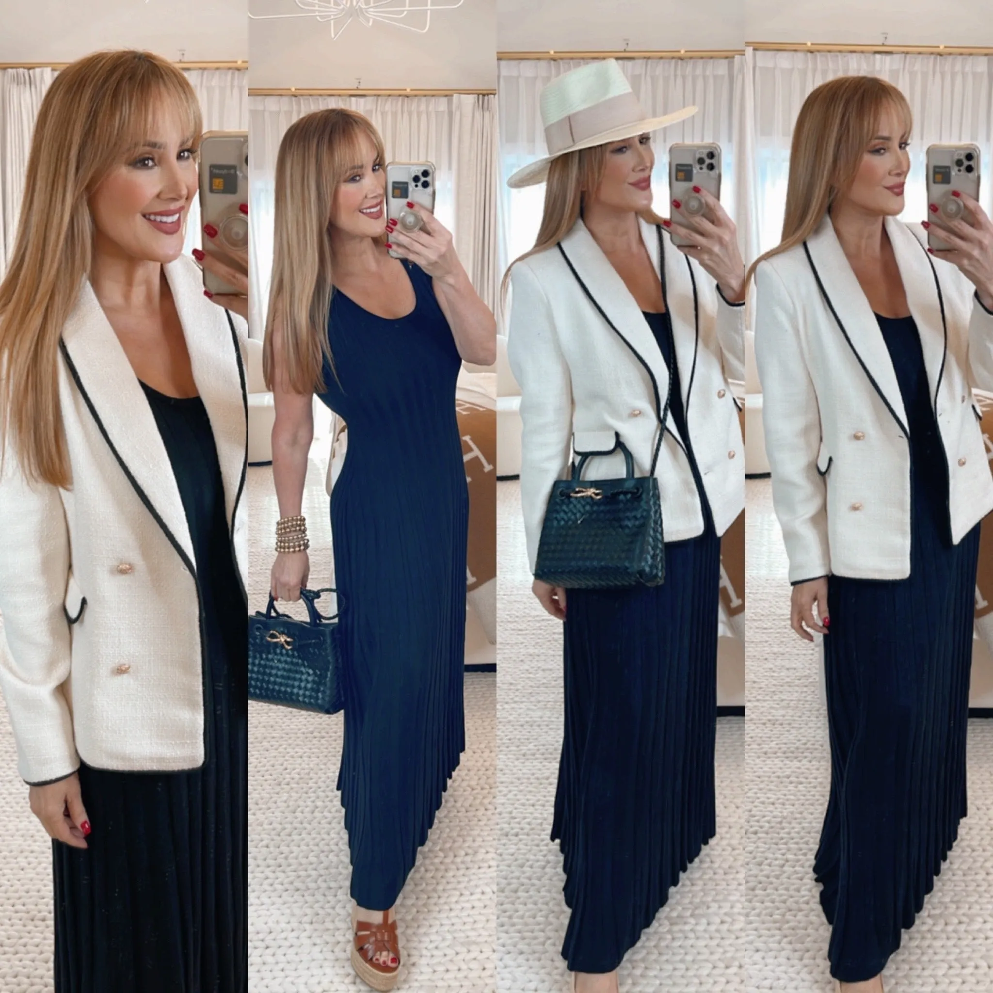 Lauren Boucle Blazer Cream Black
