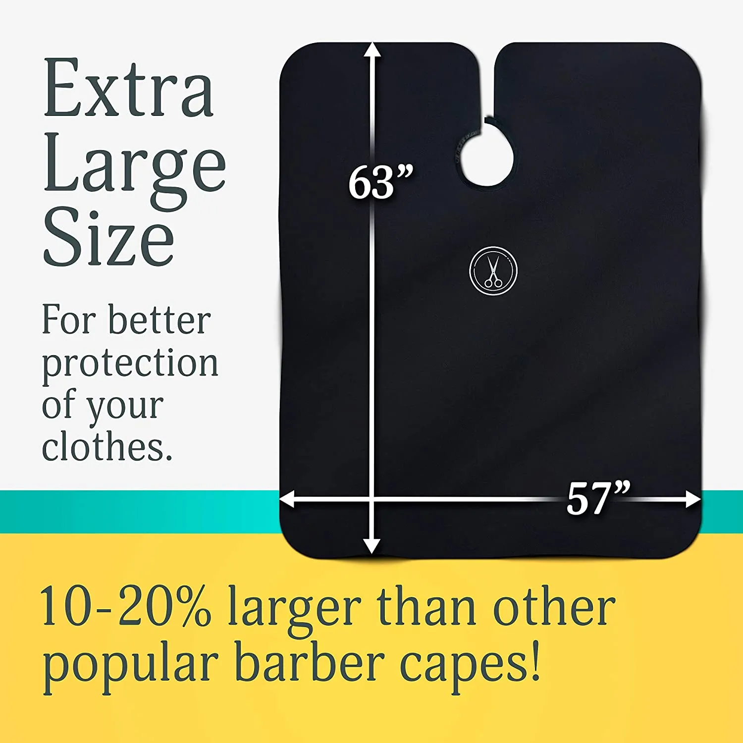 lilexo Barber Cape - Hair Cutting Cape with Snap Closure, 66" x 57” Large Haircut Cape; Salon Cape for Shampoos, Styling; Water Resistant Hairdresser Cape for Professional Hairstylist & Home Use