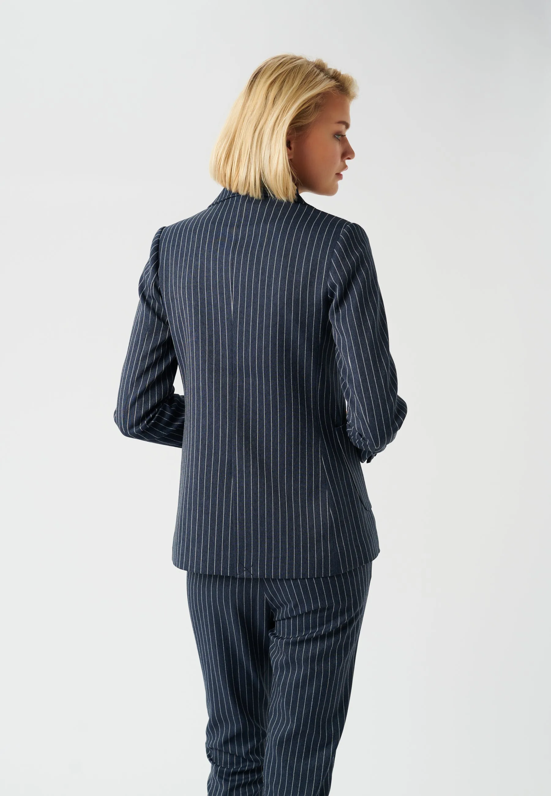LIVIA (P)-Blue Melange Stripe