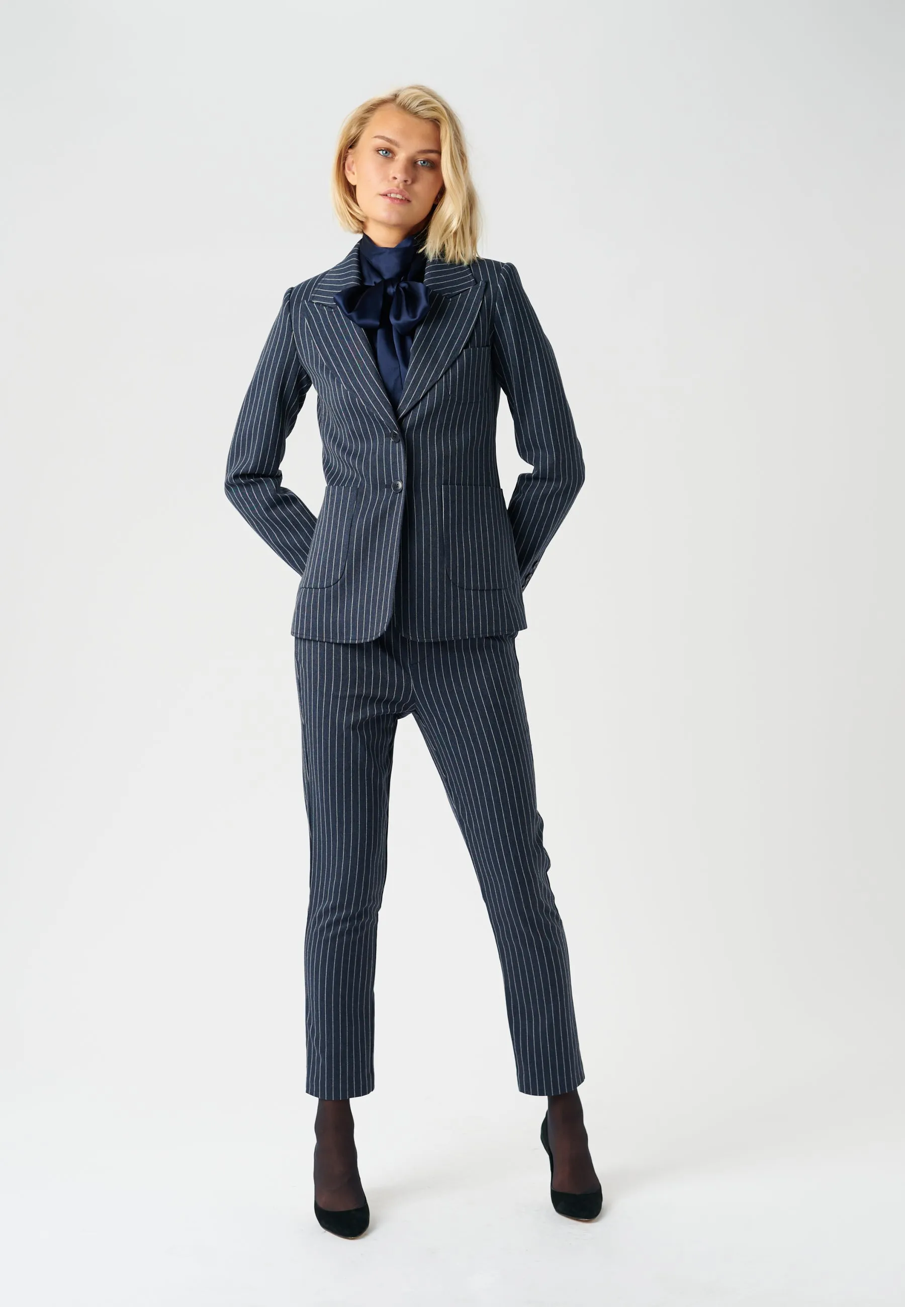 LIVIA (P)-Blue Melange Stripe