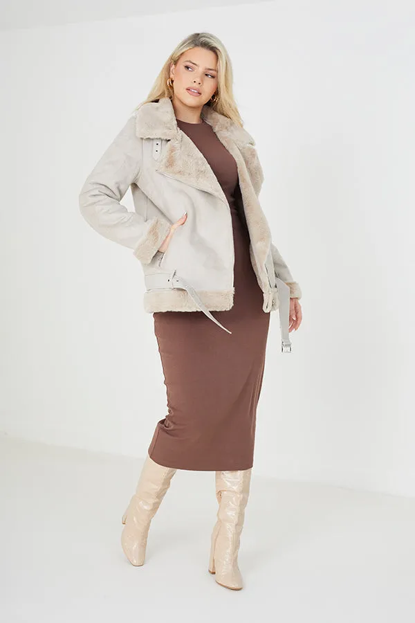 LONG SLEEVE BODYCON MIDI DRESS