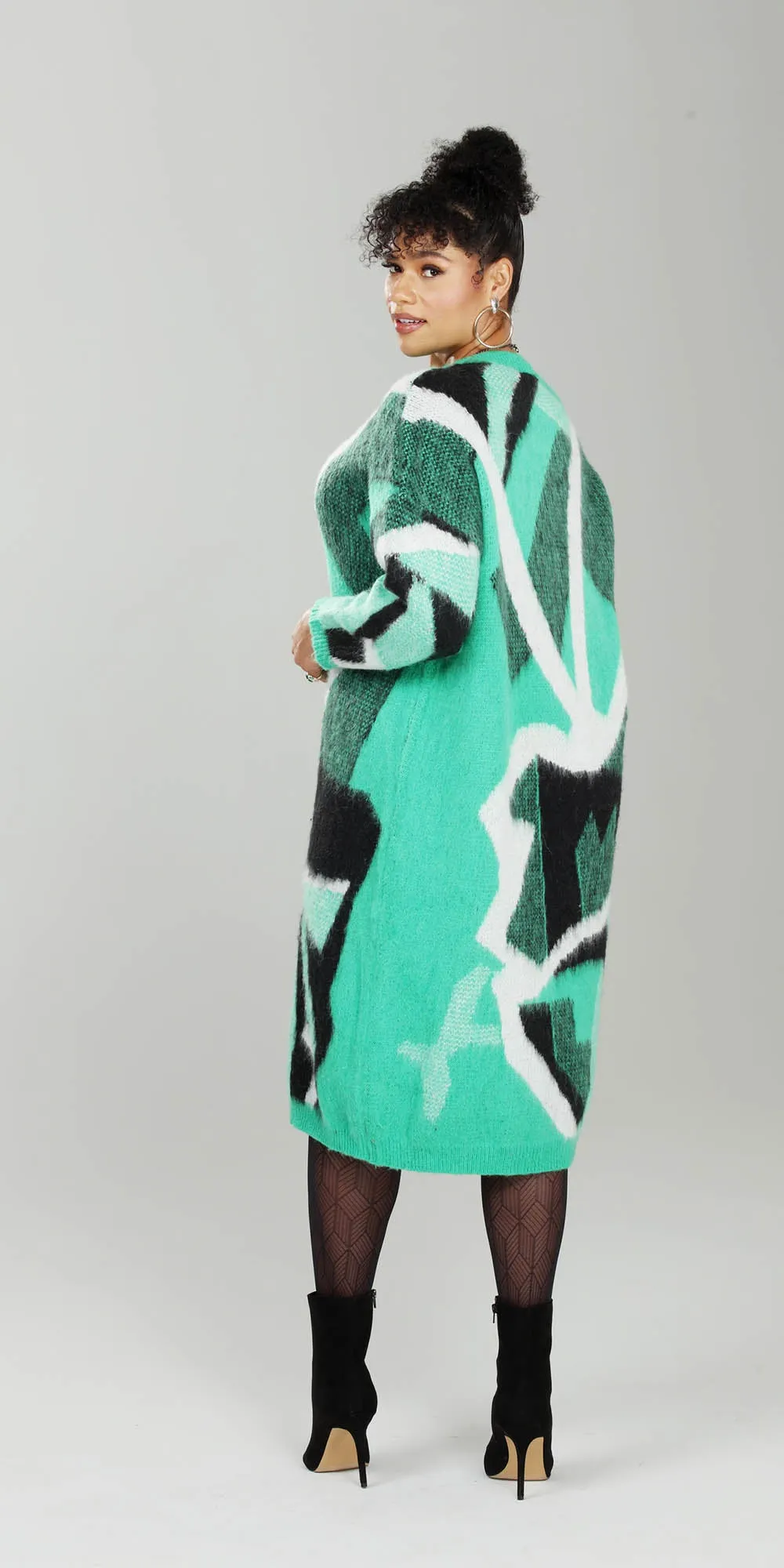 Luxe Moda - LM224 - Green - Knit Print Dress