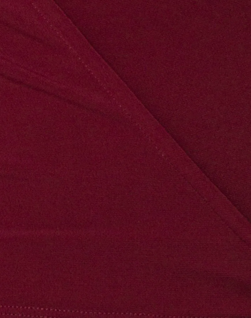 Marche Wrap Top in Burgundy