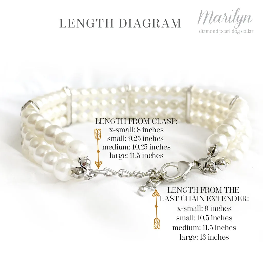 Marilyn- Diamonds and Pearls Dog Collar Necklace