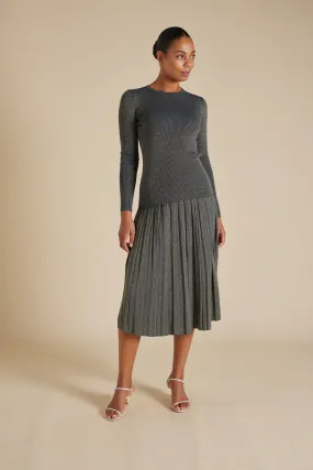 Marley Cotton Lurex Top in Navy