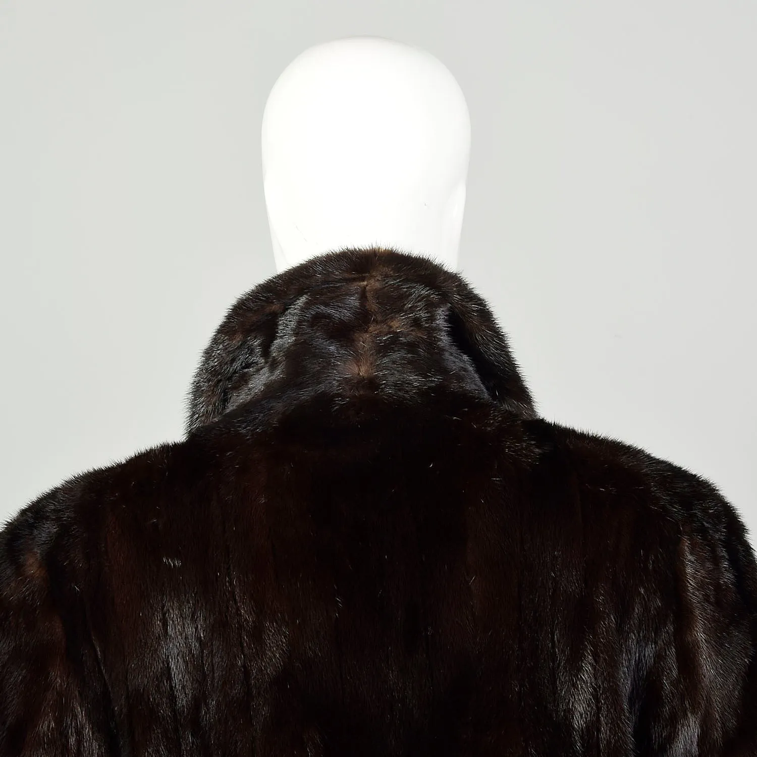 Medium 1980s Jacket Brown Shawl Collar Real Mink Fur Winter Car Coat