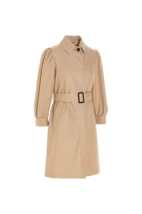 Melania Gabardine Puff Sleeve Trench