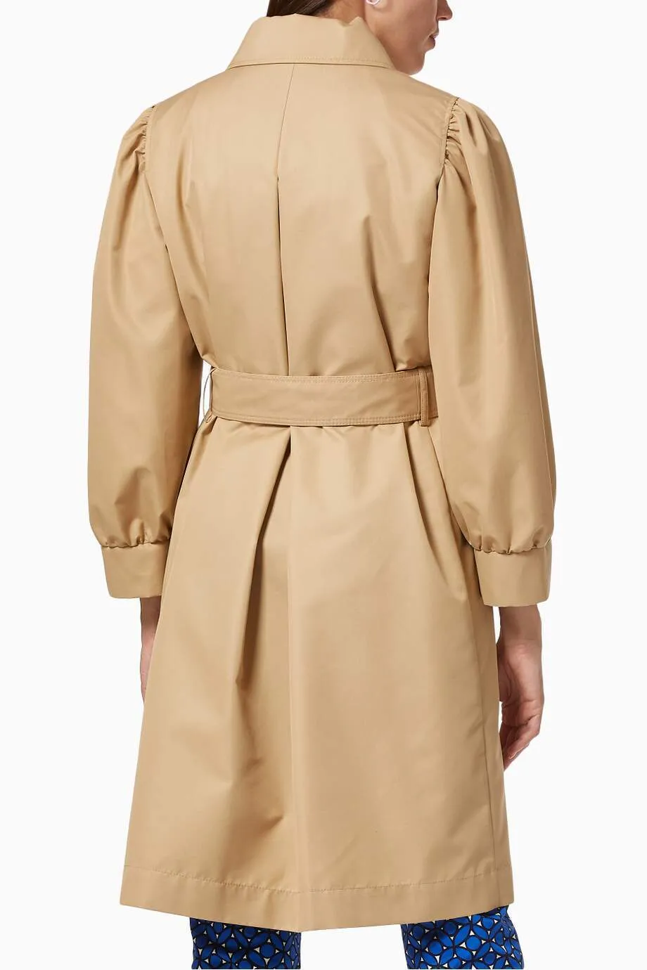 Melania Gabardine Puff Sleeve Trench