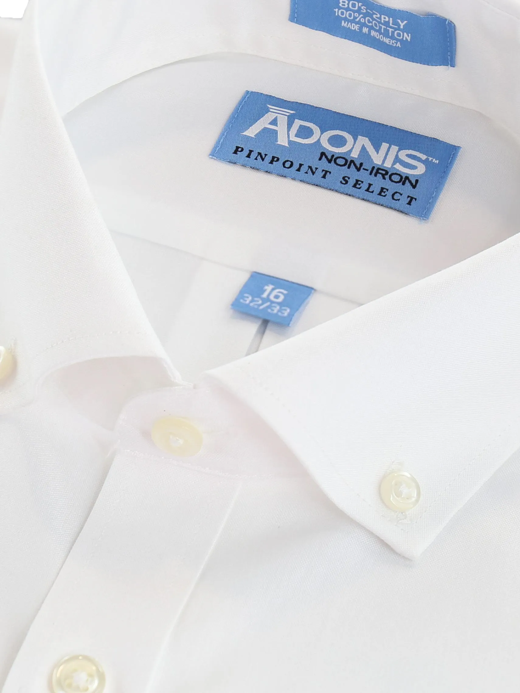 Mens Classic Fit Non Iron Cotton Pinpoint Button Cuff Dress Shirt with Button Down Collar