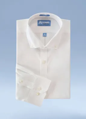 Mens Classic Fit Non Iron Cotton Pinpoint Button Cuff Dress Shirt with Button Down Collar
