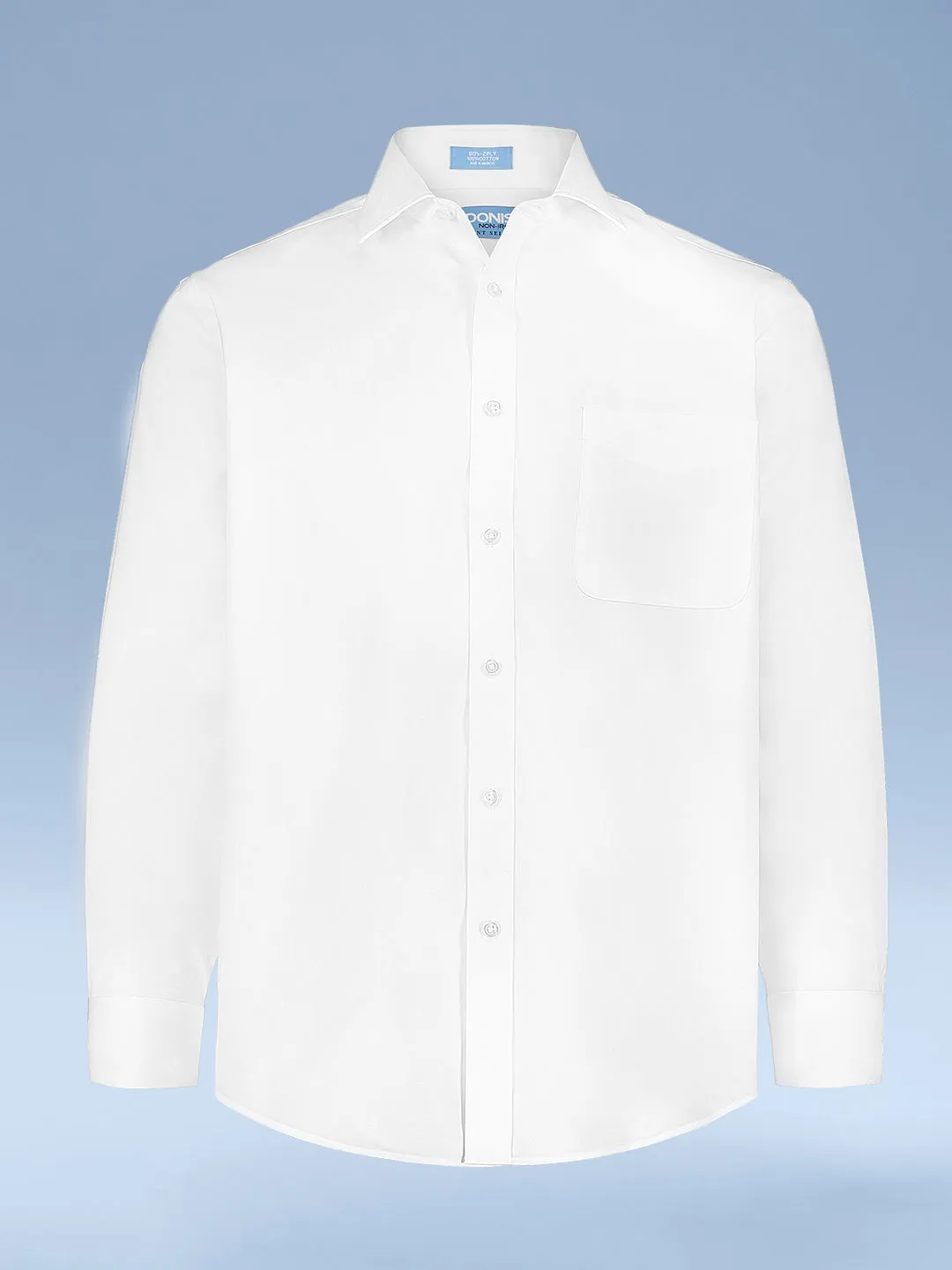 Mens Classic Fit Non Iron Cotton Pinpoint Button Cuff Dress Shirt with Button Down Collar