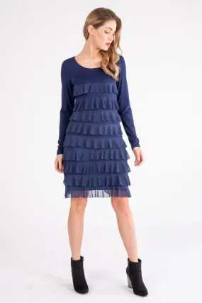 Mesh Long Sleeve Cha Cha Dress