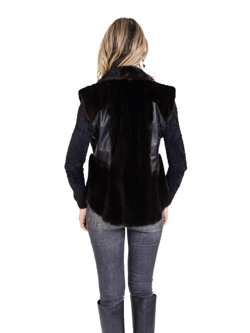 Mink and Leather Vest