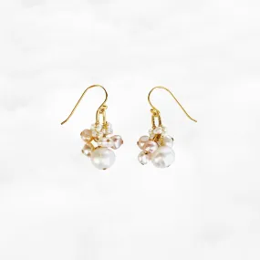 Moon Goddess Pearl Cluster Earrings