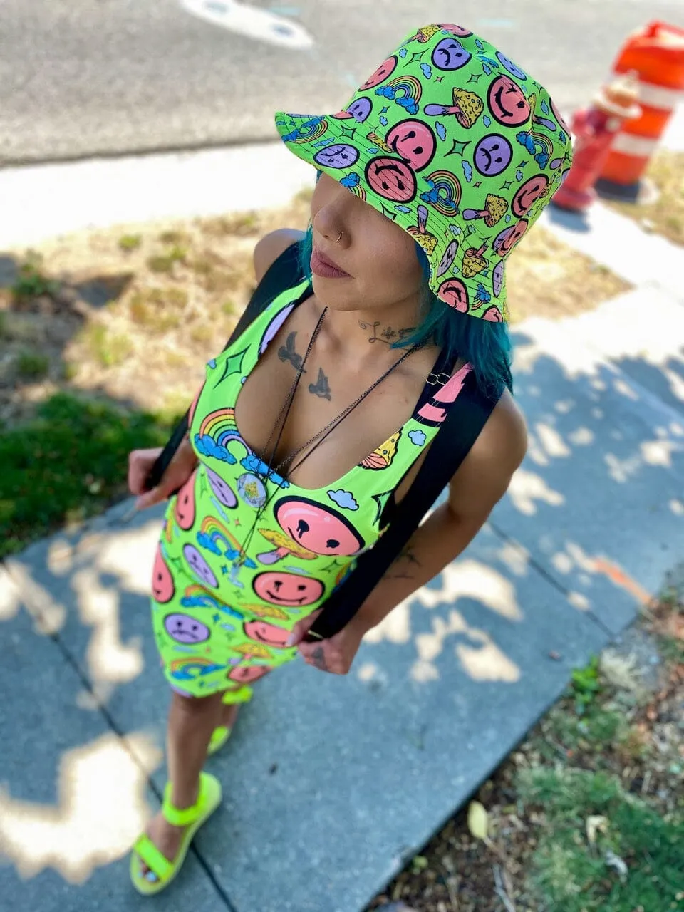 Neon Smile City Mini dress