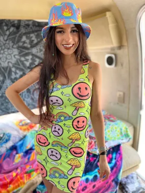 Neon Smile City Mini dress