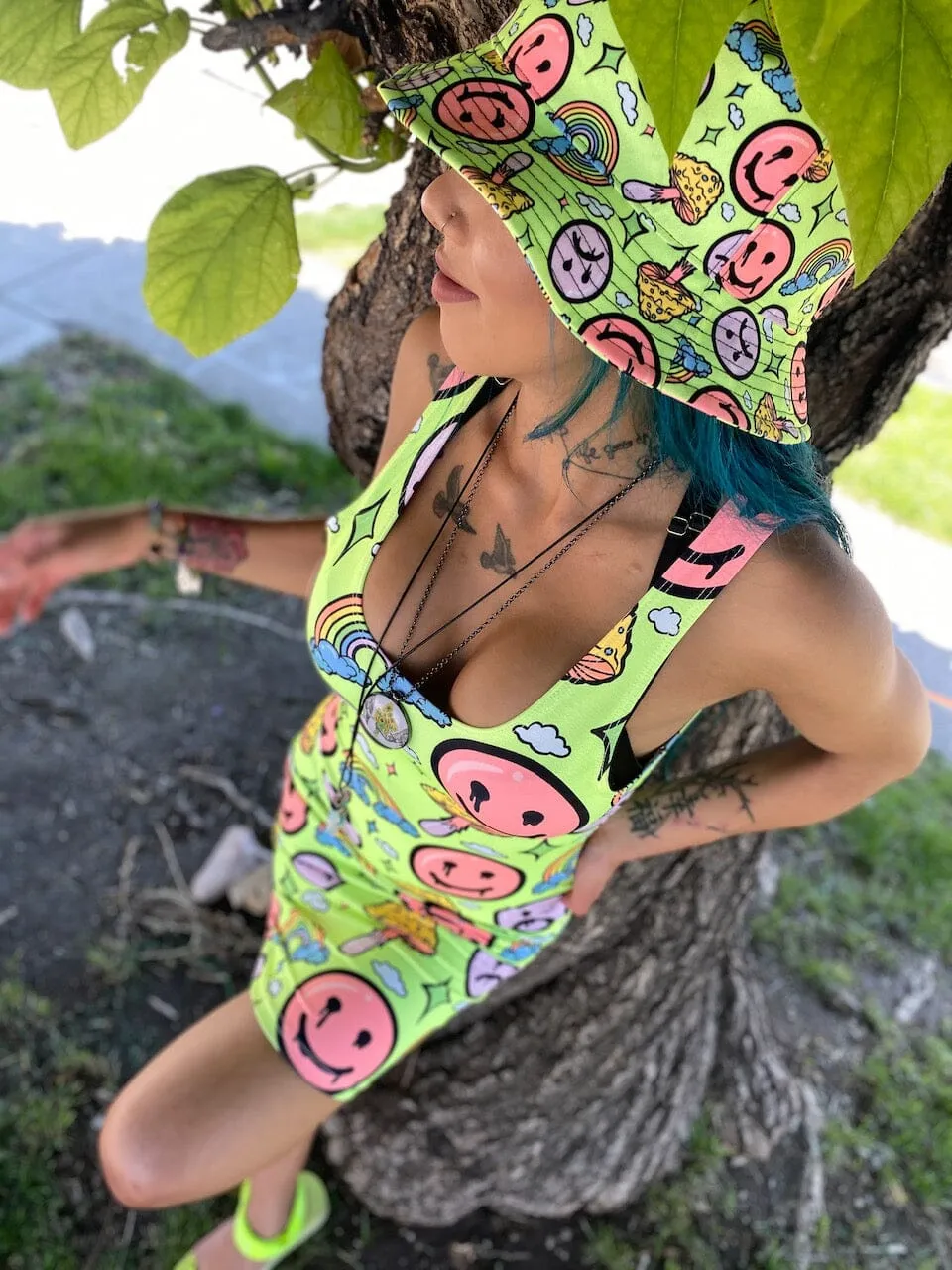 Neon Smile City Mini dress