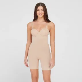 New - ASSETS BY SPANX Women's Flawless Finish Strapless Cupped Midthigh Bodysuit