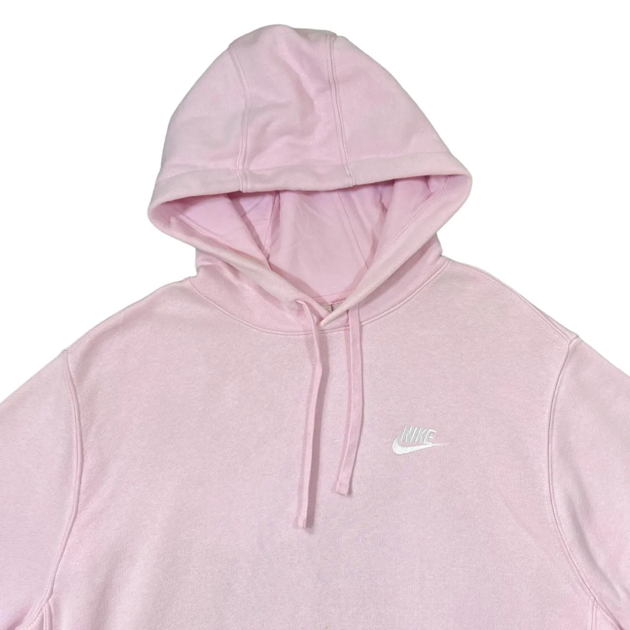NIKE Classic Embroidered Mini Logo Baby Pink Pullover Hoodie