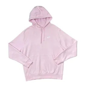 NIKE Classic Embroidered Mini Logo Baby Pink Pullover Hoodie