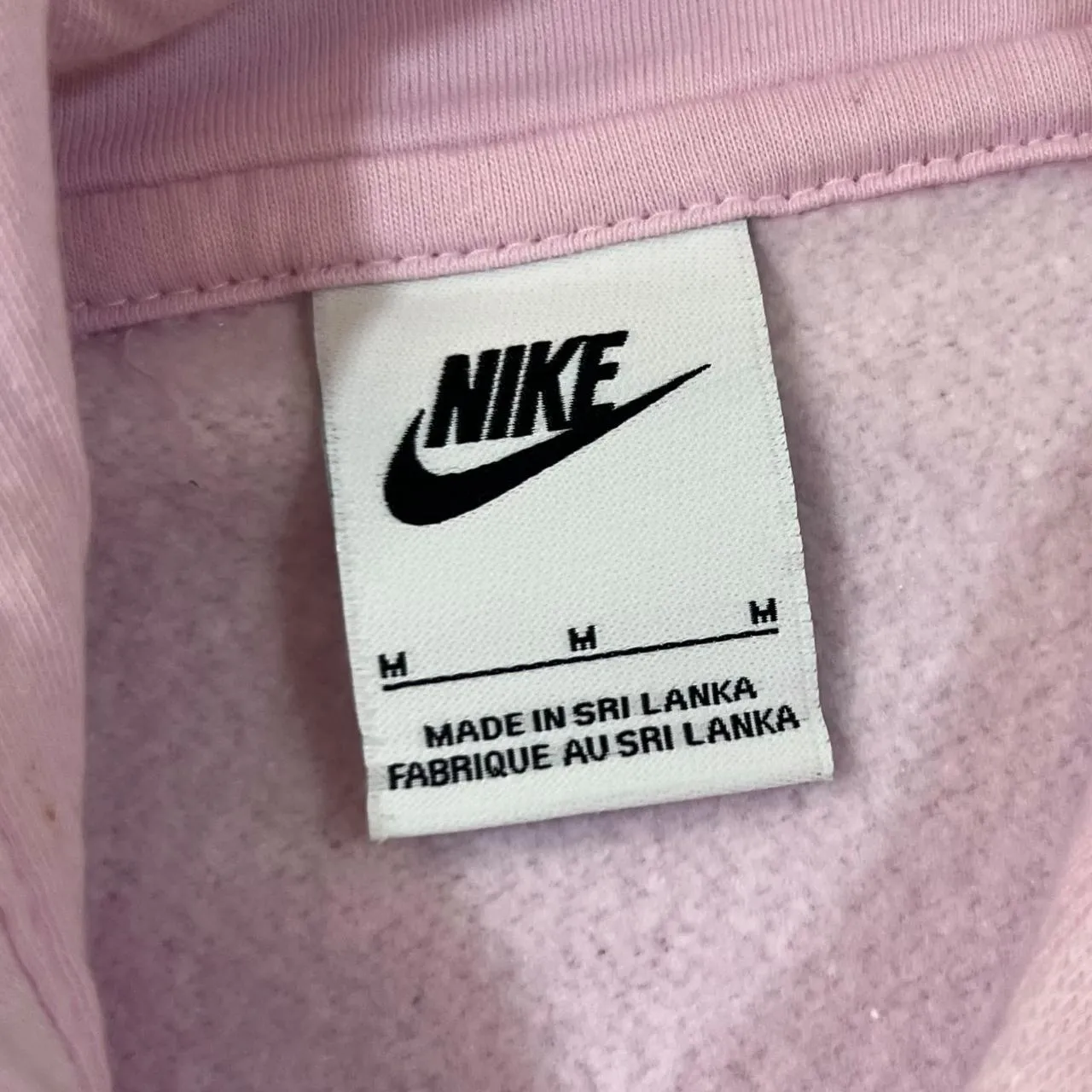 NIKE Classic Embroidered Mini Logo Baby Pink Pullover Hoodie