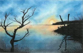 Oregon Coast Sandlake Estuary Silhouette Art Print