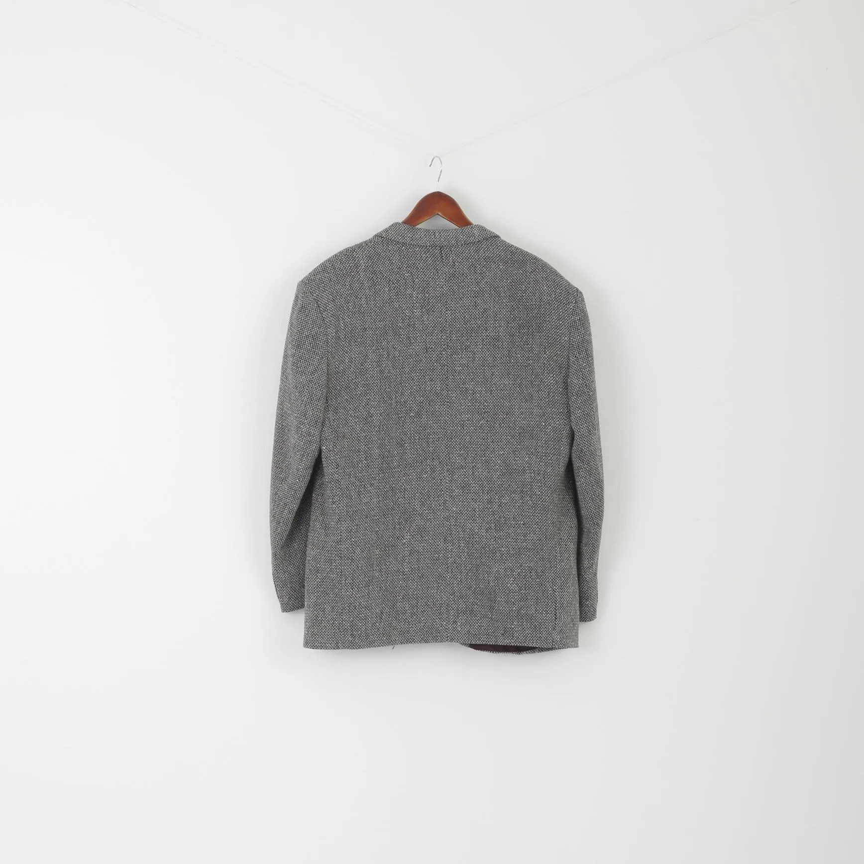 Outdoor Division Men 54 44 Blazer Gray Country Fit Vintage Wool Single Breasted Jacket