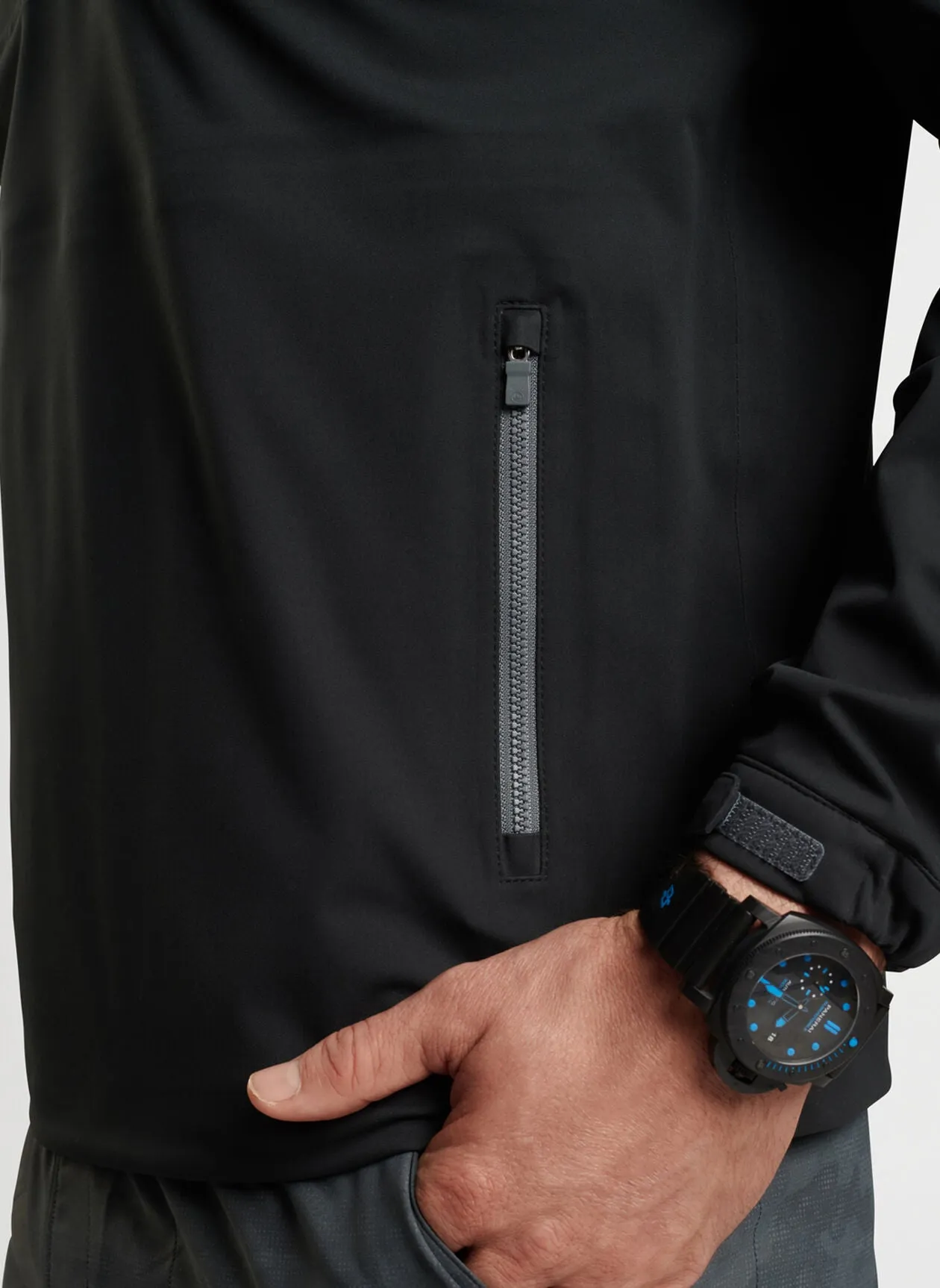 Peter Millar Kinetic Performance Half-Zip Hoodie in Black