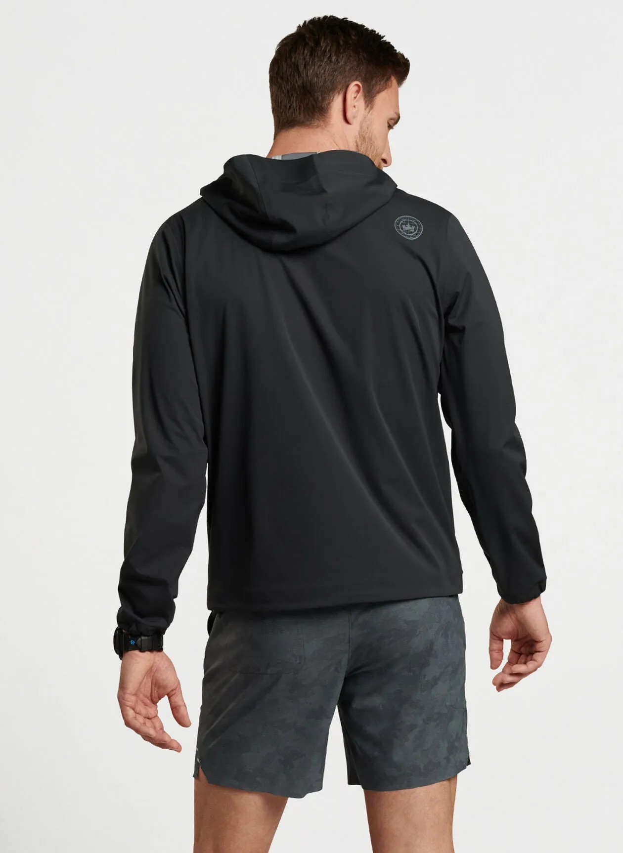 Peter Millar Kinetic Performance Half-Zip Hoodie in Black