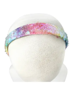 Pink Poppy Unicorn Rainbow Sequin Headband