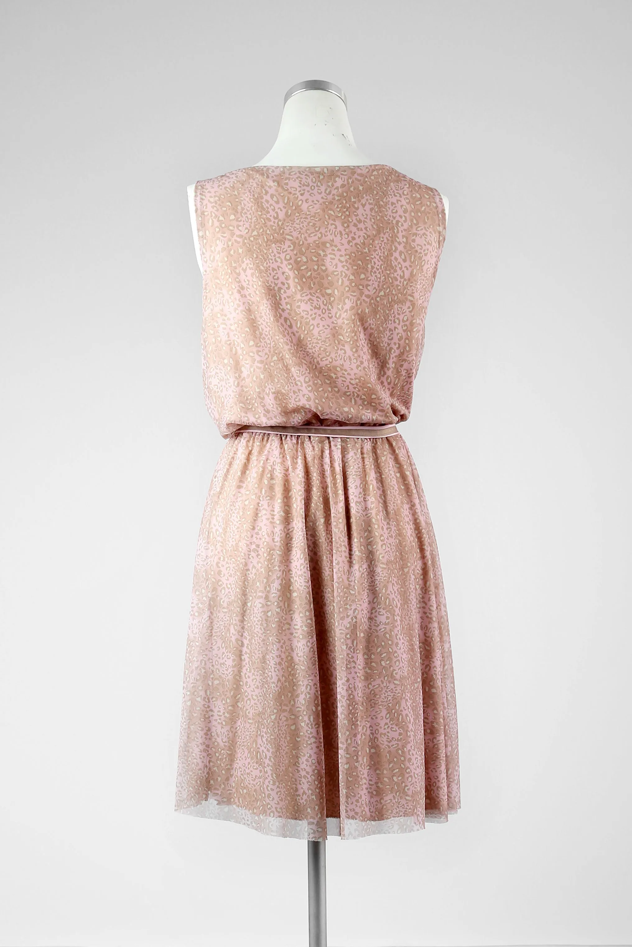 Pink Printed Cowl Neck Dress