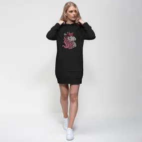 Pink Unicorn Premium Adult Hoodie Dress