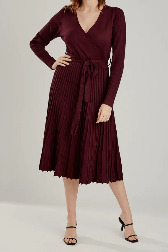 Pleated Midi Dress