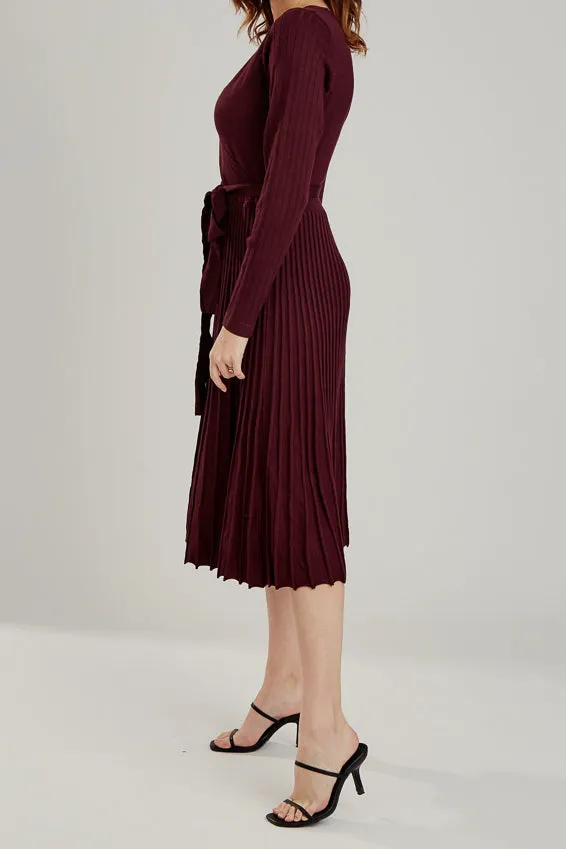 Pleated Midi Dress