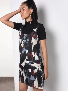 Pocket detail abstract A-line dress