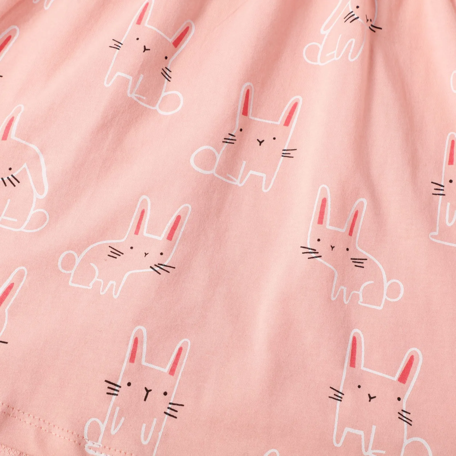 Premium Girl's Little Bunny Print Pink Dress