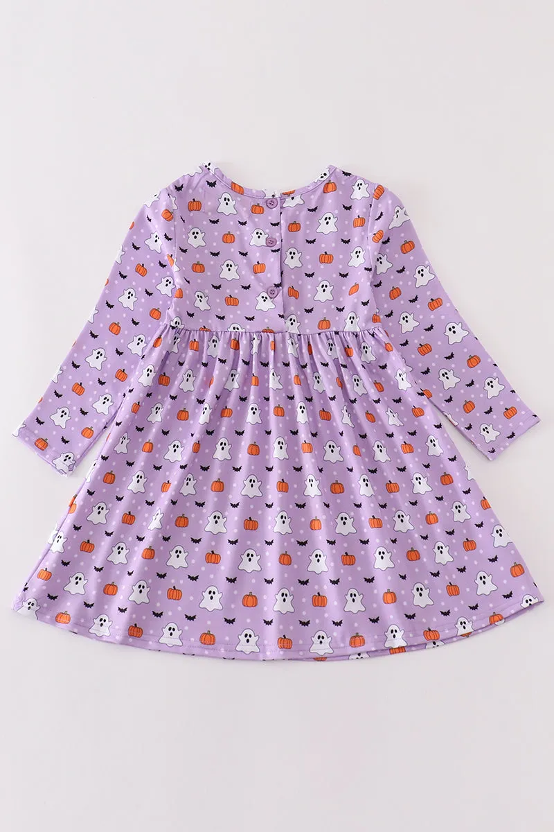 Premium Purple halloween print dress