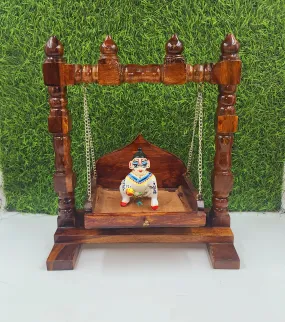 Premium quality wooden jhula for laddu gopal ji (box packing)