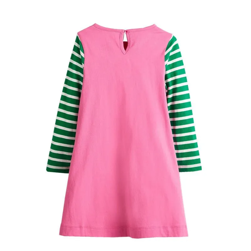 Premium Toddler/Kid Girl's Christmas Design Long Sleeve Dress