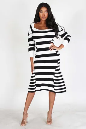 Puff Sleeve Midi Dress