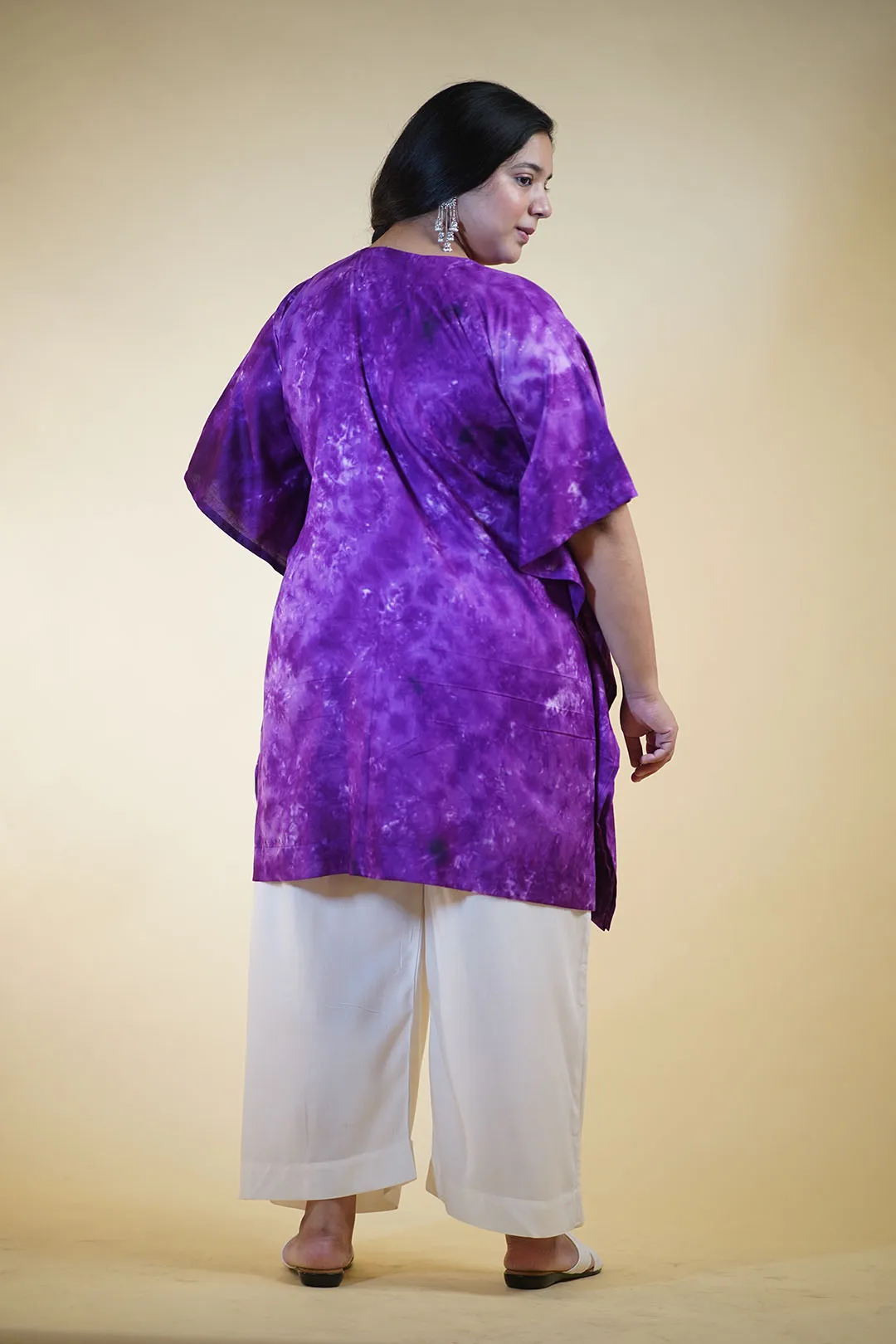 Purple Rayon TieDyeKurta - Cygnets